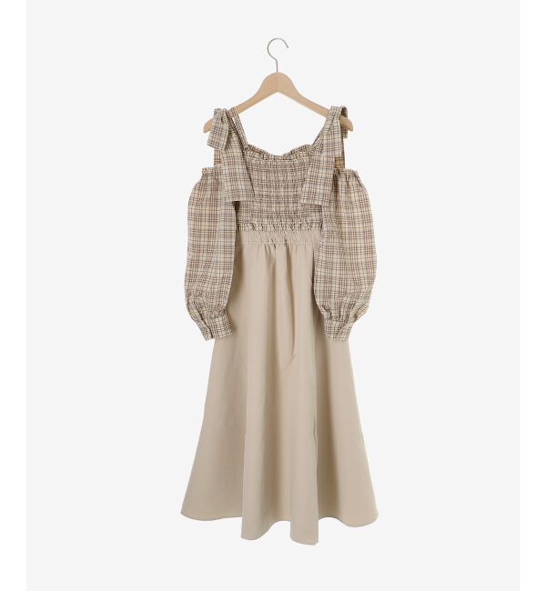  「2way肩リボンドッキングワンピ」|ワンピース|