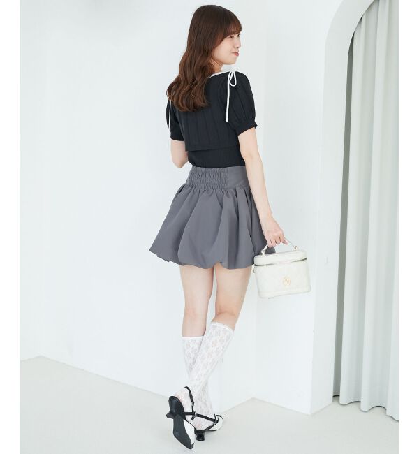  「キャミ＆バイカラークロップドカーデ」|カーディガン|