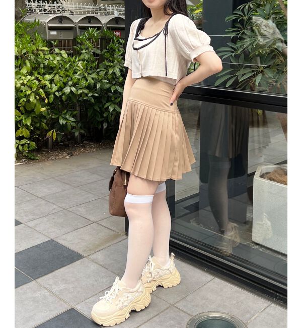  「キャミ＆バイカラークロップドカーデ」|カーディガン|