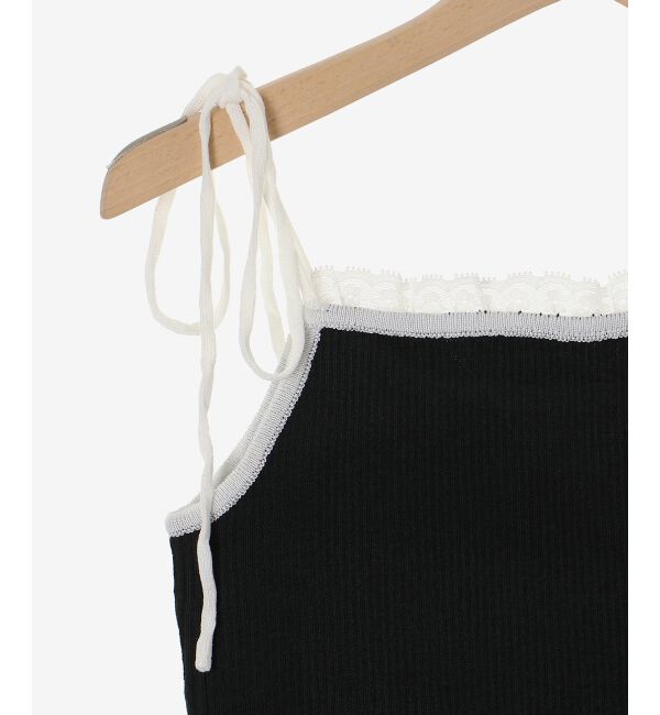  「キャミ＆バイカラークロップドカーデ」|カーディガン|