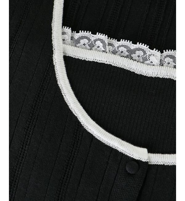  「キャミ＆バイカラークロップドカーデ」|カーディガン|