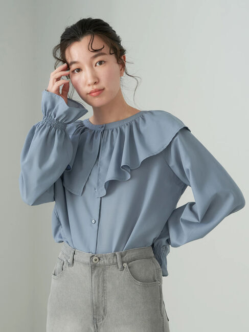 earth music&ecology「フリルカラーブラウス」|シャツ・ブラウス|