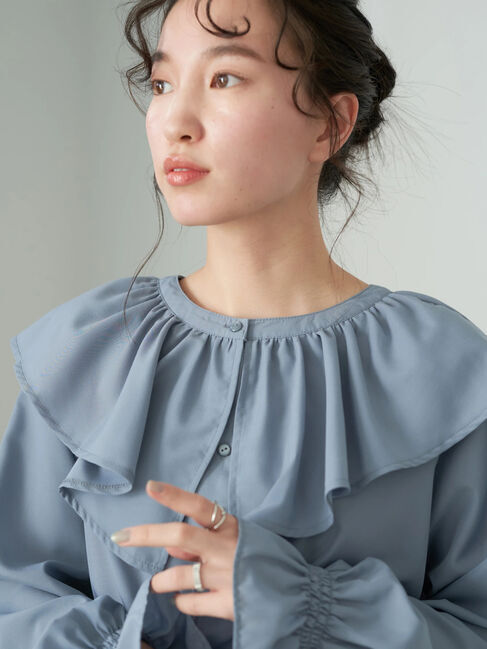 earth music&ecology「フリルカラーブラウス」|シャツ・ブラウス|