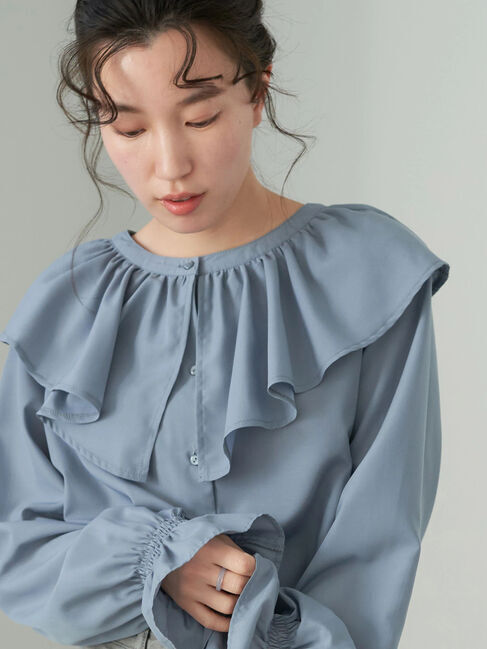 earth music&ecology「フリルカラーブラウス」|シャツ・ブラウス|
