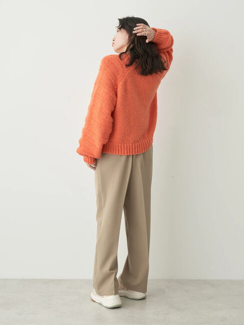 earth music&ecology「袖ガーター編みニットプルオーバー」|ニット・セーター|