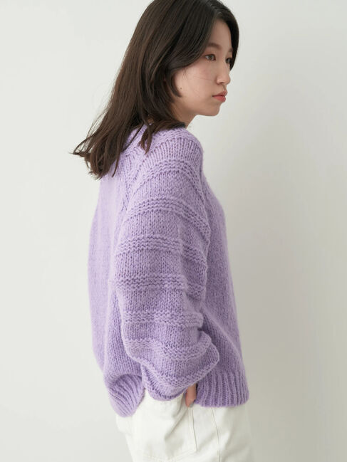 earth music&ecology「袖ガーター編みニットプルオーバー」|ニット・セーター|