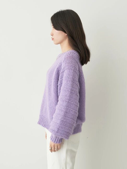 earth music&ecology「袖ガーター編みニットプルオーバー」|ニット・セーター|