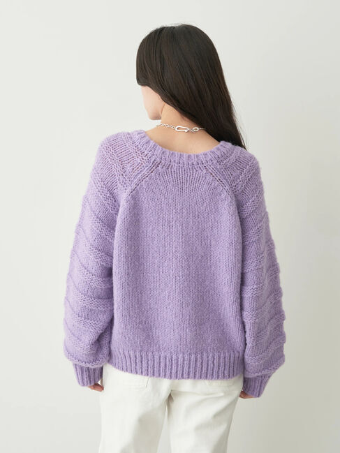 earth music&ecology「袖ガーター編みニットプルオーバー」|ニット・セーター|