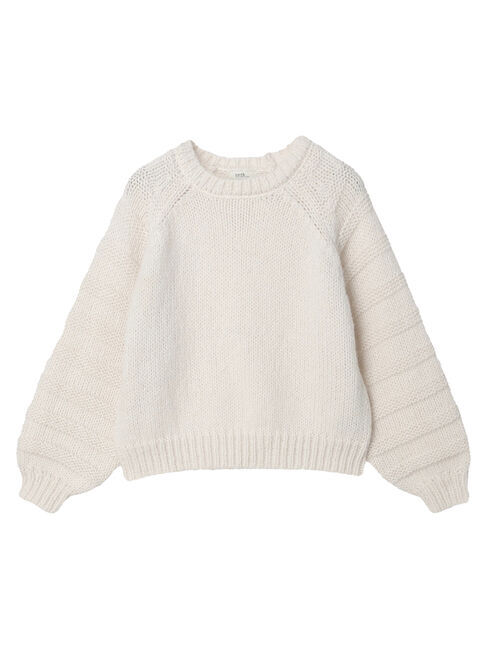 earth music&ecology「袖ガーター編みニットプルオーバー」|ニット・セーター|