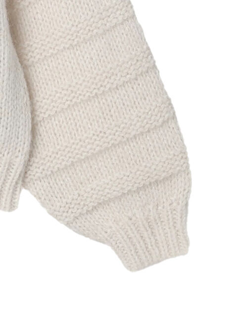 earth music&ecology「袖ガーター編みニットプルオーバー」|ニット・セーター|