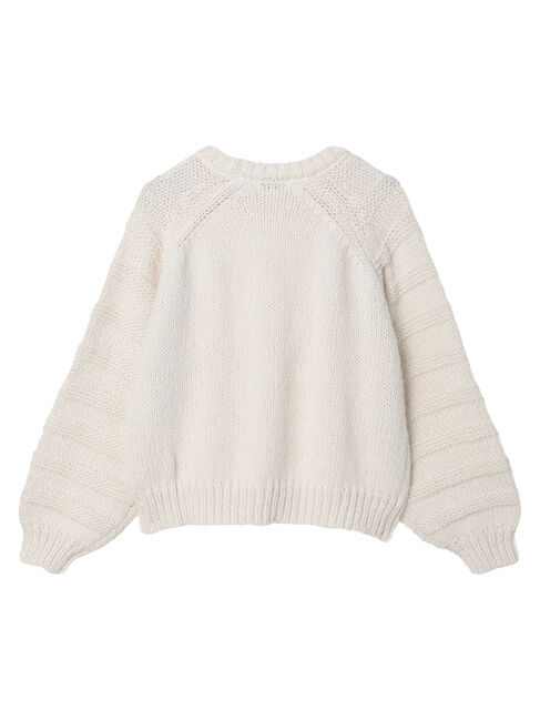 earth music&ecology「袖ガーター編みニットプルオーバー」|ニット・セーター|