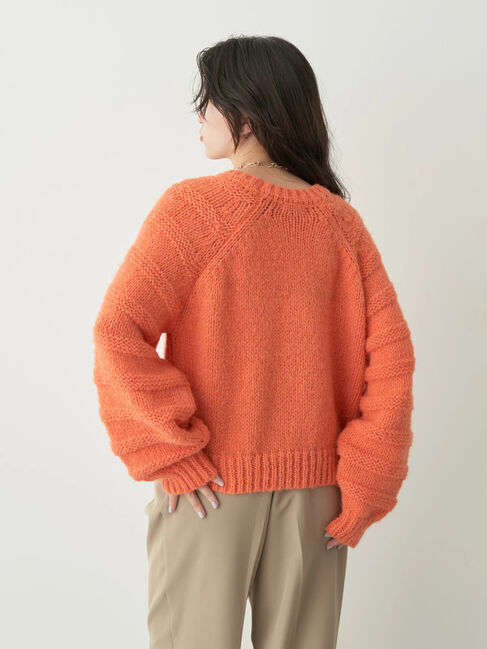 earth music&ecology「袖ガーター編みニットプルオーバー」|ニット・セーター|