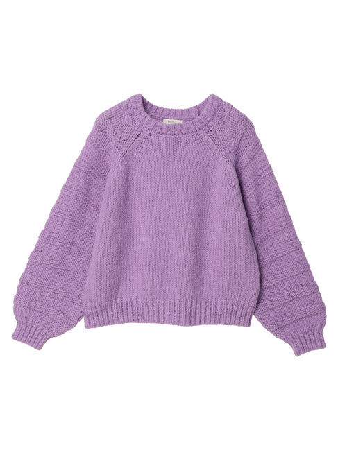 earth music&ecology「袖ガーター編みニットプルオーバー」|ニット・セーター|