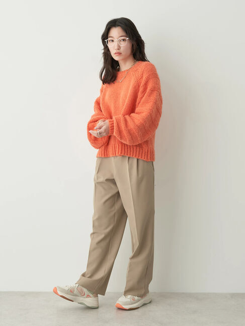 earth music&ecology「袖ガーター編みニットプルオーバー」|ニット・セーター|