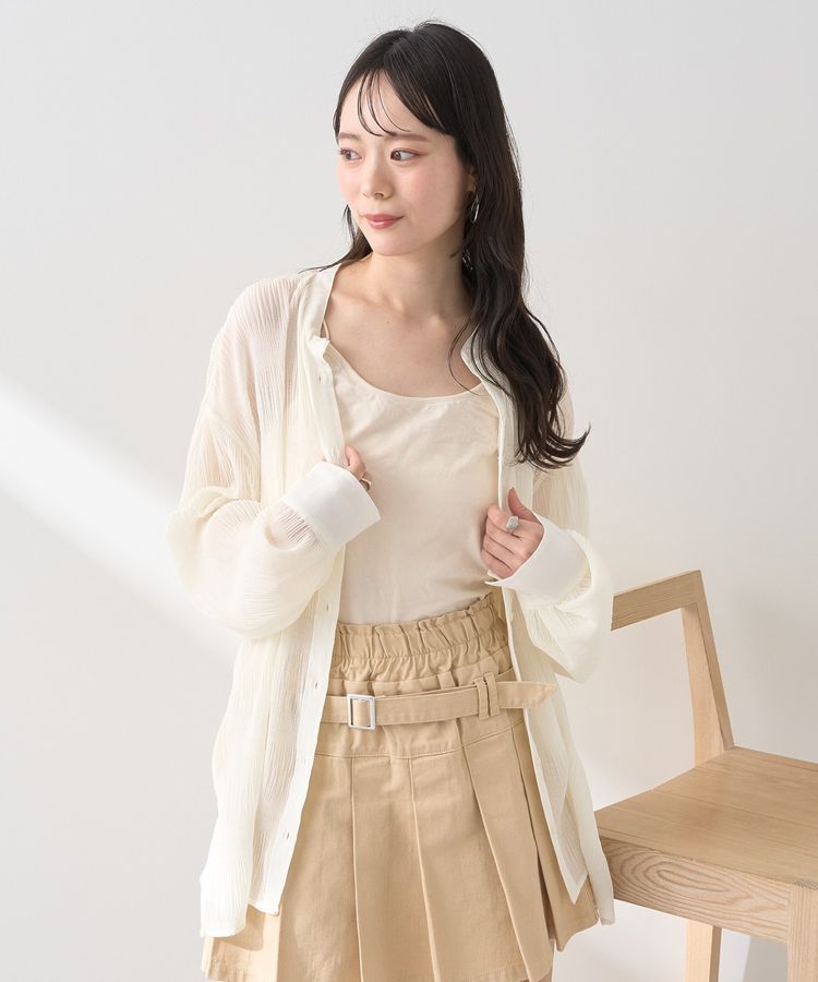 earth music&ecology「マジョリカプリーツレギュラーシャツ」|シャツ・ブラウス|