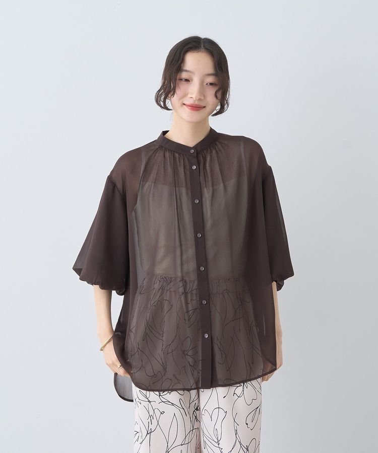 earth music&ecology「バルーンスリーブシアーシャツ」|シャツ・ブラウス|