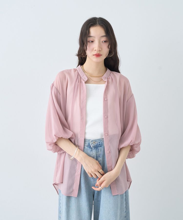 earth music&ecology「バルーンスリーブシアーシャツ」|シャツ・ブラウス|