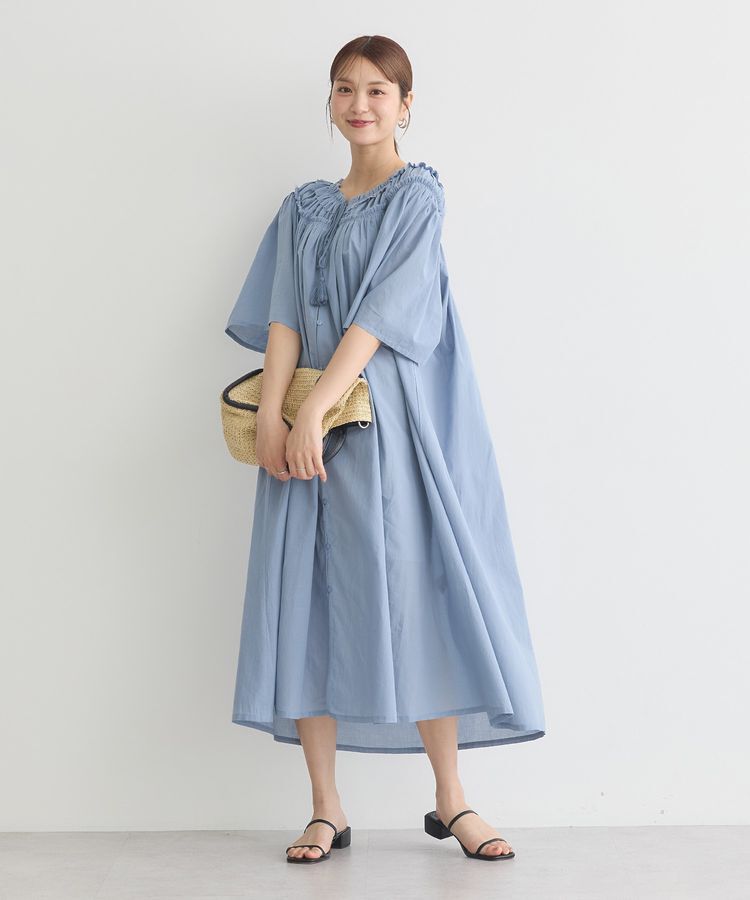earth music&ecology「ギャザーロングワンピース」|ワンピース|