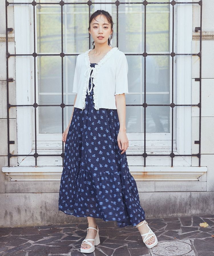 earth music&ecology「花柄シアーポップコーンキャミワンピース」|ワンピース|