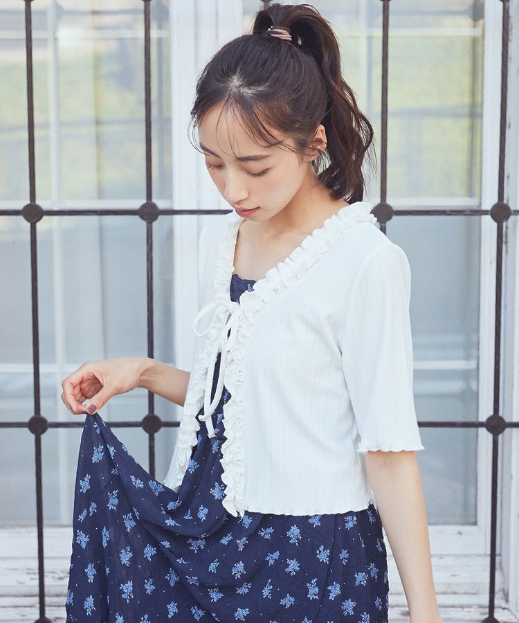 earth music&ecology「花柄シアーポップコーンキャミワンピース」|ワンピース|