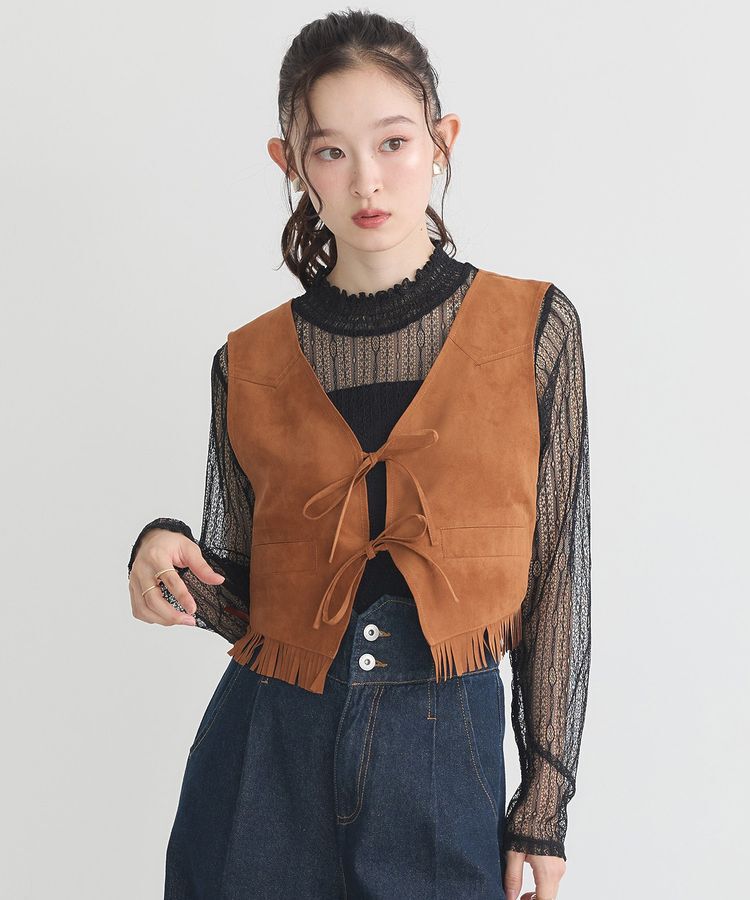 earth music&ecology「レースドッキングプルオーバー」|Tシャツ・カットソー|