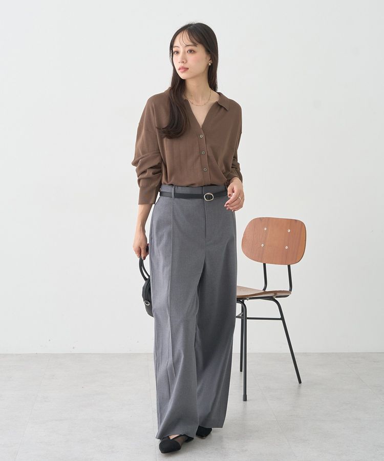 earth music&ecology「袖口スリットスキッパーカーディガン」|カーディガン|