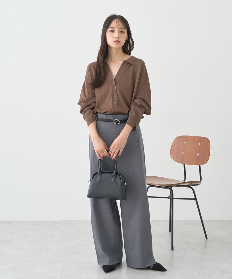 earth music&ecology「袖口スリットスキッパーカーディガン」|カーディガン|