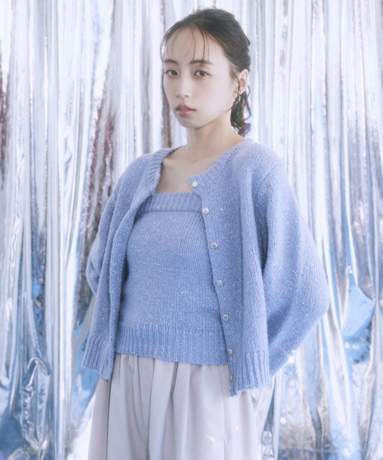 earth music&ecology「SET2点フラワースパンコールカーデ＋ビスチェ」|カーディガン|