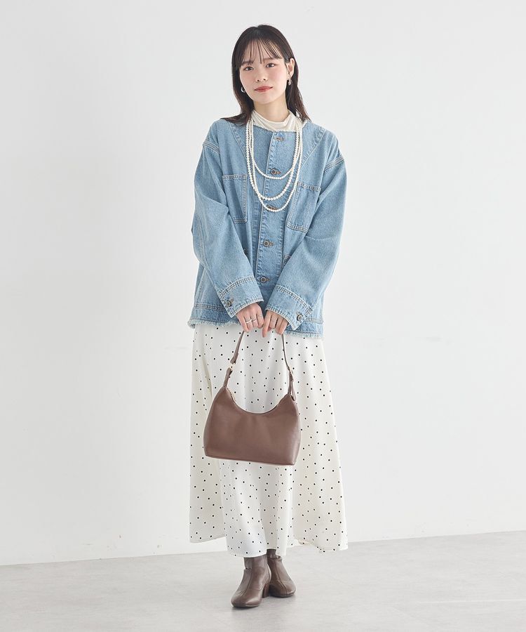 earth music&ecology「デニムノーカラーカバーオール」|テーラードジャケット|