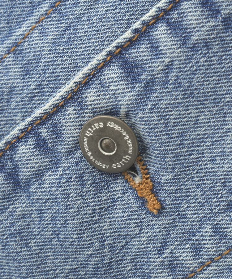 earth music&ecology「デニムノーカラーカバーオール」|テーラードジャケット|