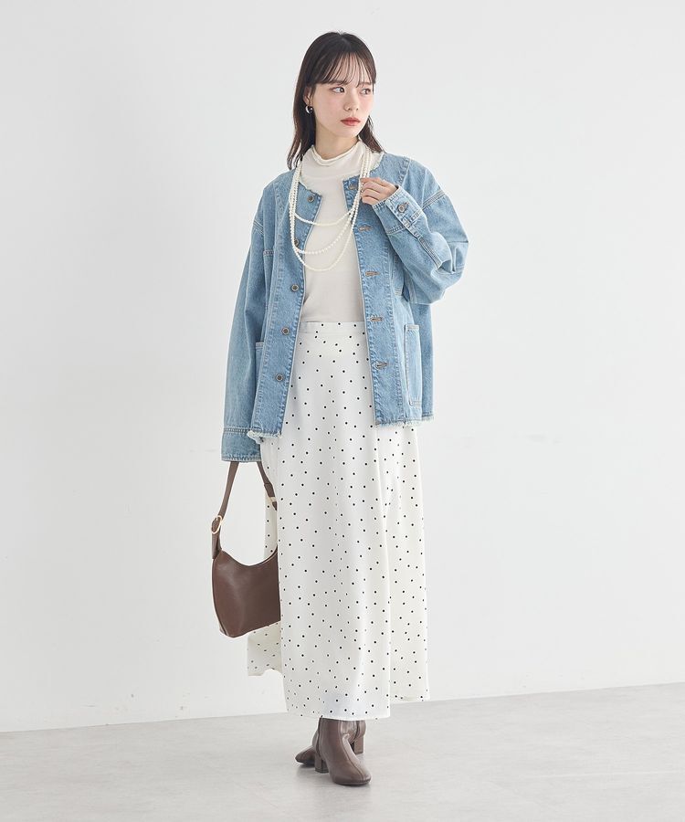 earth music&ecology「デニムノーカラーカバーオール」|テーラードジャケット|