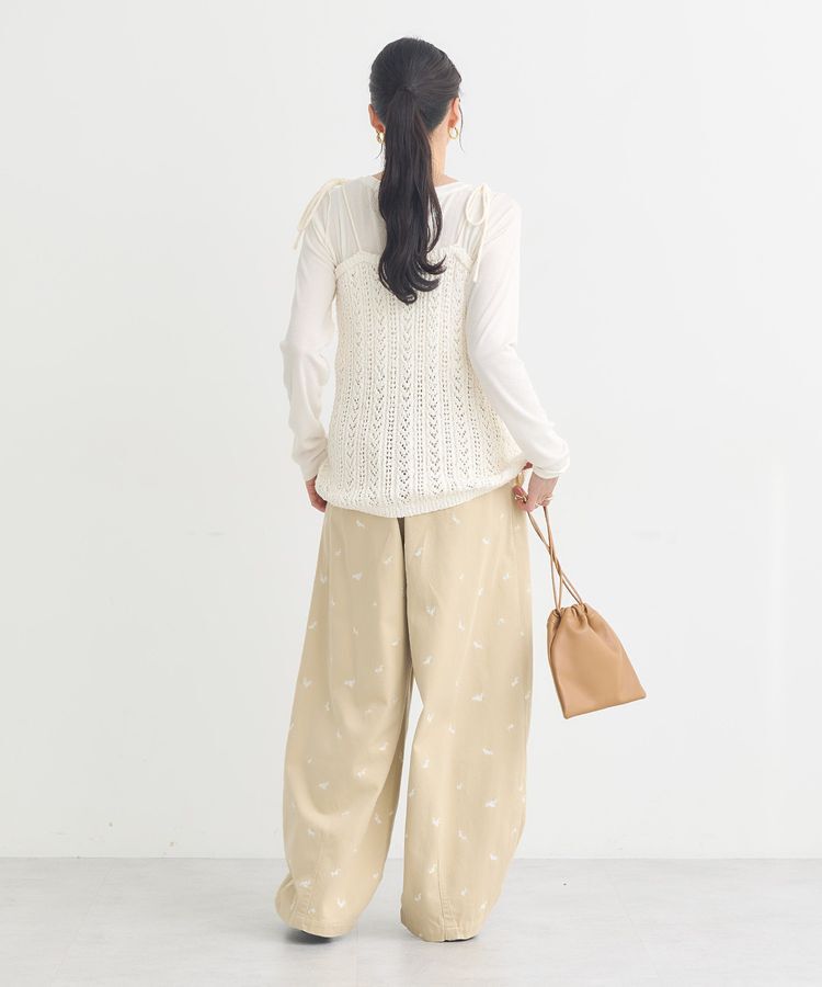 earth music&ecology「フラワー刺繍ツイルカーブパンツ」|その他|