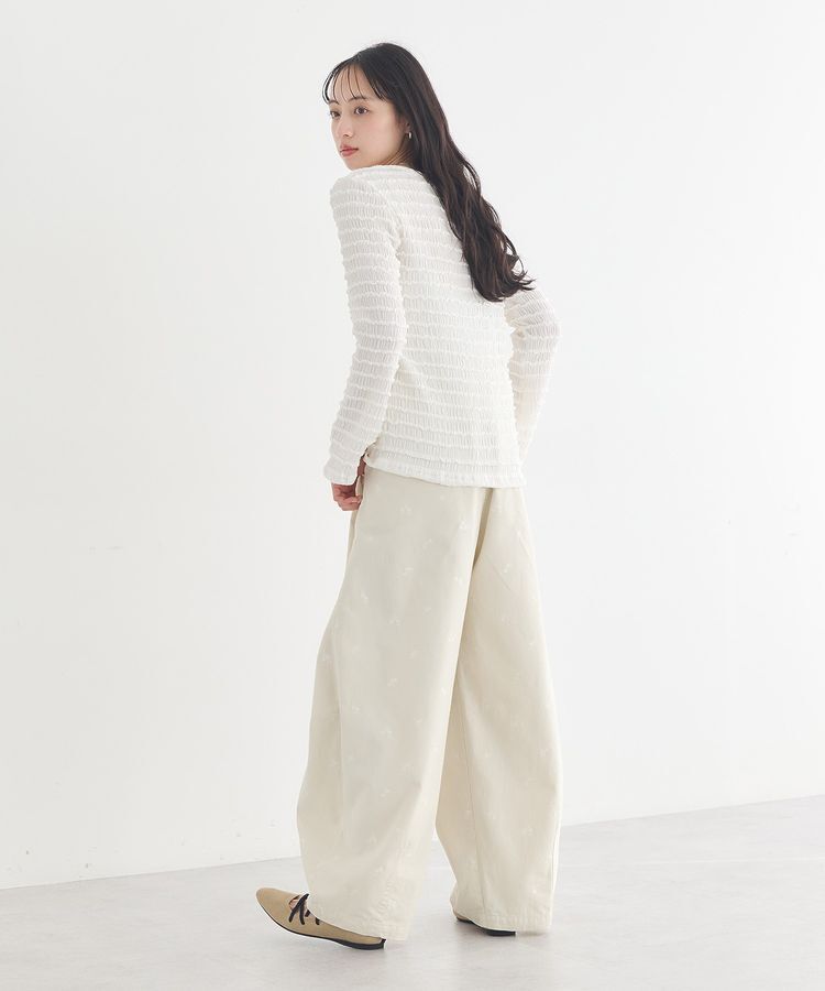 earth music&ecology「フラワー刺繍ツイルカーブパンツ」|その他|