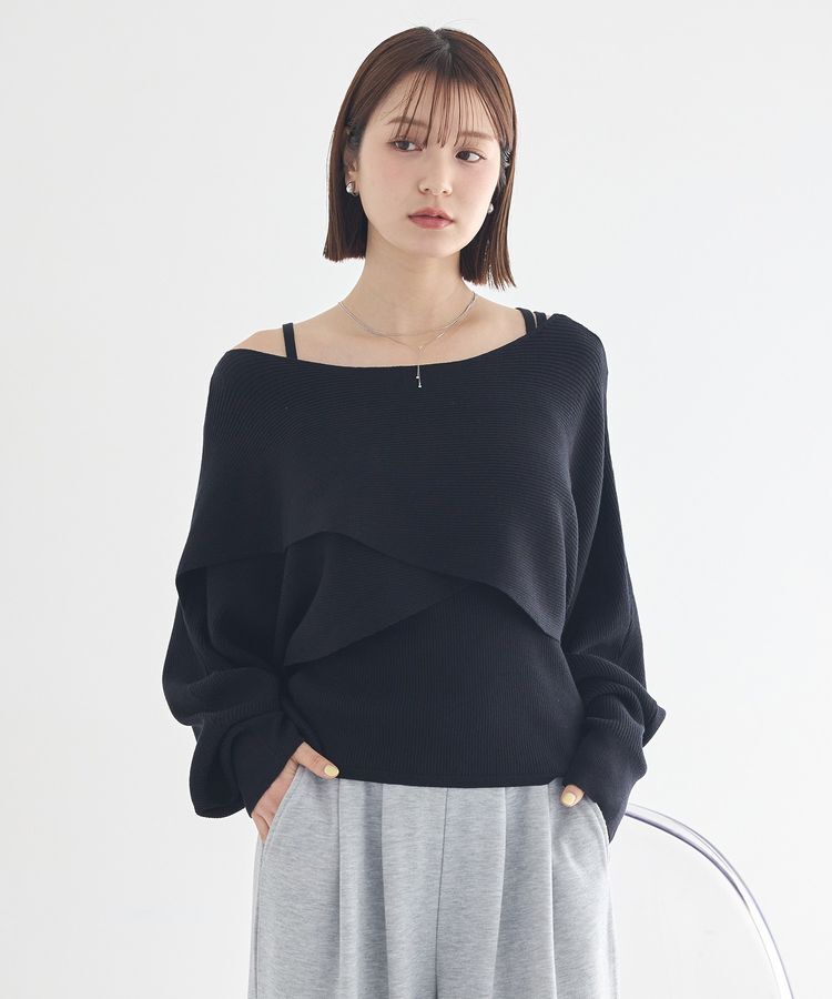 earth music&ecology「SET2点クロスニット＋キャミソール」|ニット・セーター|