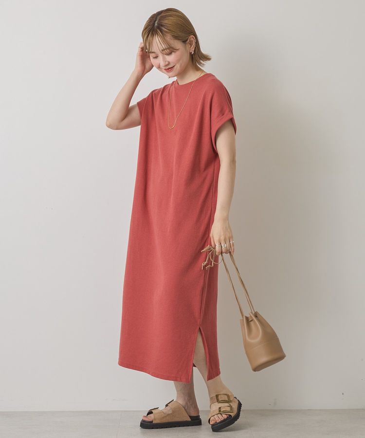 AMERICAN HOLIC「ワッフルサイドスリット半袖ワンピース」|ワンピース|