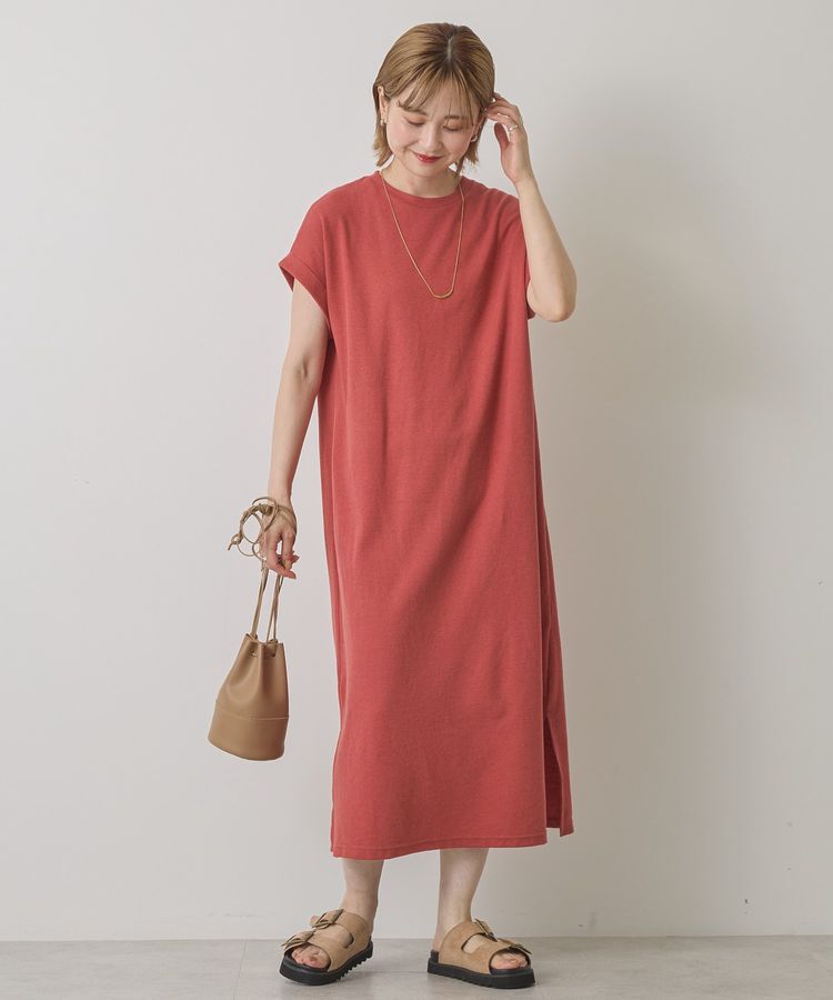 AMERICAN HOLIC「ワッフルサイドスリット半袖ワンピース」|ワンピース|Orange