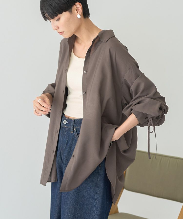 AMERICAN HOLIC「シアーバックギャザーリボンシャツ」|シャツ・ブラウス|