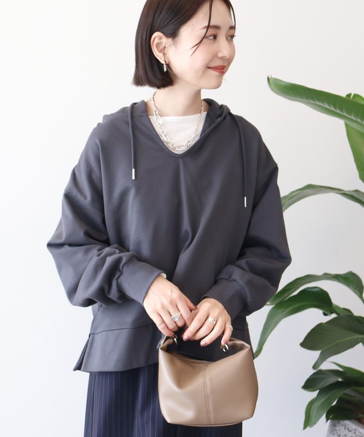 AMERICAN HOLIC「スキッパー裏毛パーカー」|スウェット・ジャージ|Charcoal Gray