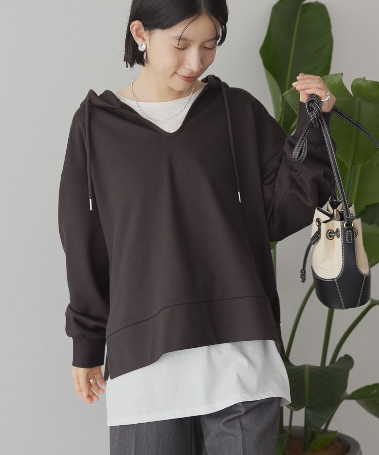 AMERICAN HOLIC「スキッパー裏毛パーカー」|スウェット・ジャージ|Brown