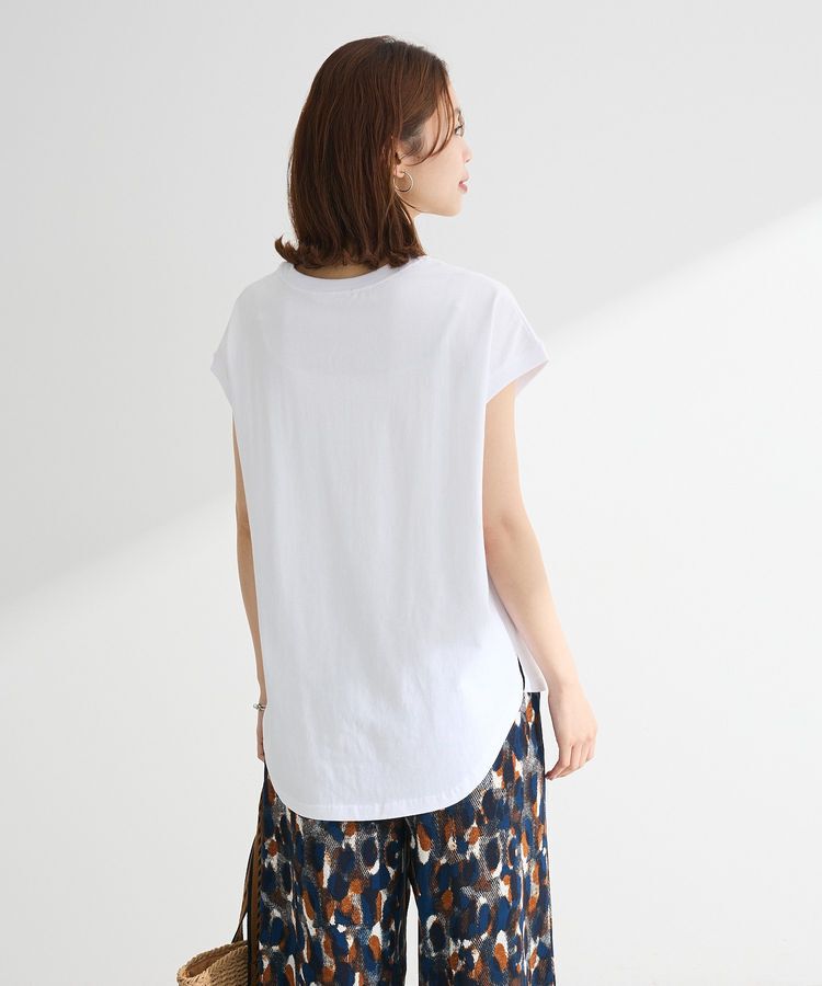 Green Parks「・swing by フレンチスリーブ刺繍TEE」|Tシャツ・カットソー|