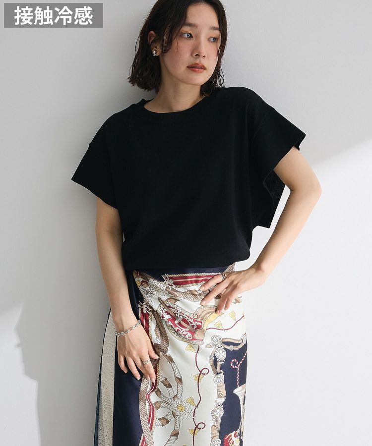 Green Parks「袖フレアフレンチスリーブニットプルオーバー」|ニット・セーター|Black