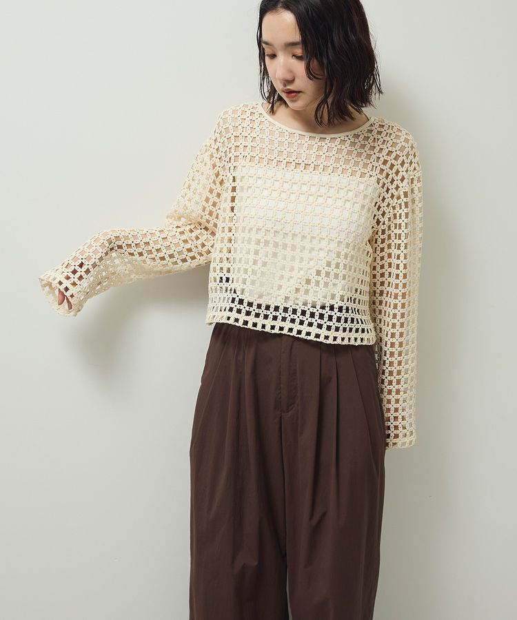 Green Parks「・SUGAR SPOON 2wayフラワーメッシュカーデ」|カーディガン|