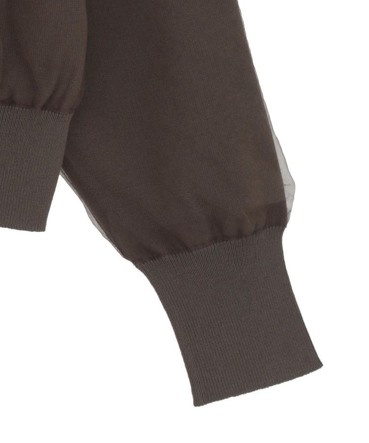 AnriettMusee「チュールドッキングVネックニットカーディガン」|カーディガン|