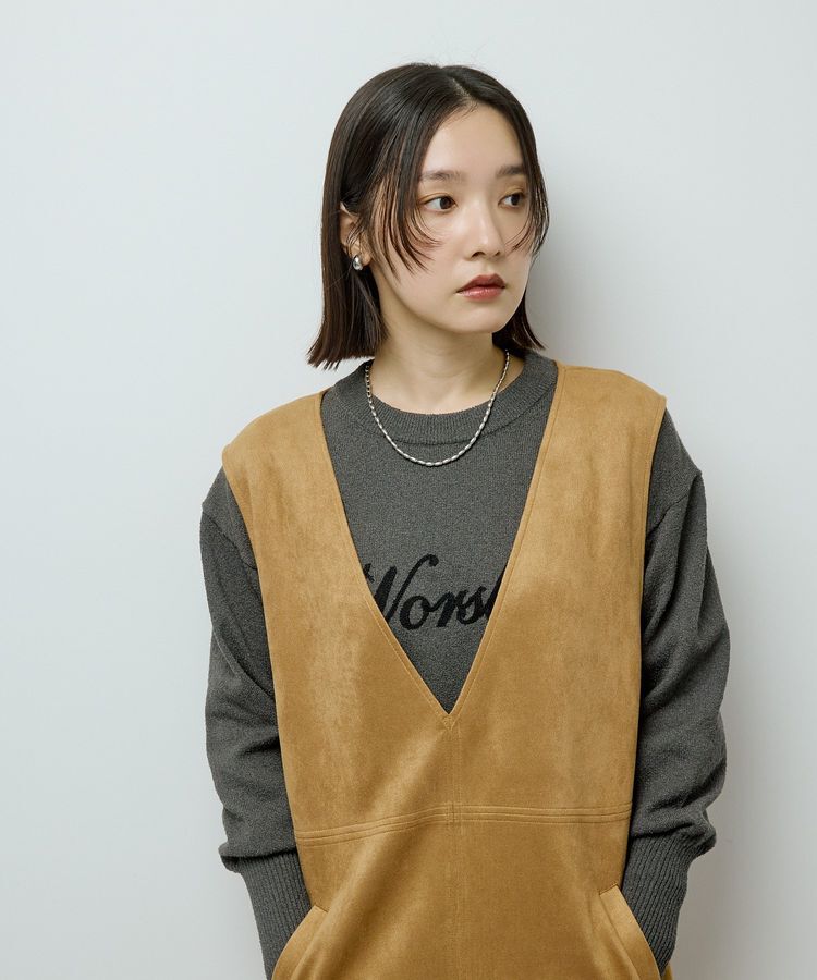 Green Parks「なめらかタッチスウェード調ジャンパースカート」|ジャンパースカート|