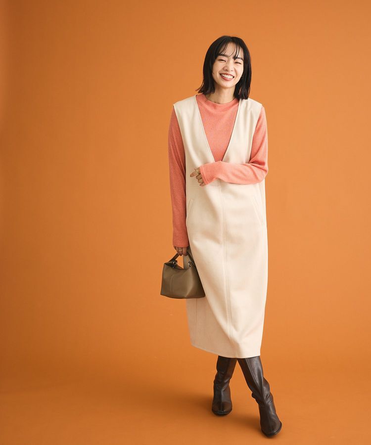 Green Parks「なめらかタッチスウェード調ジャンパースカート」|ジャンパースカート|