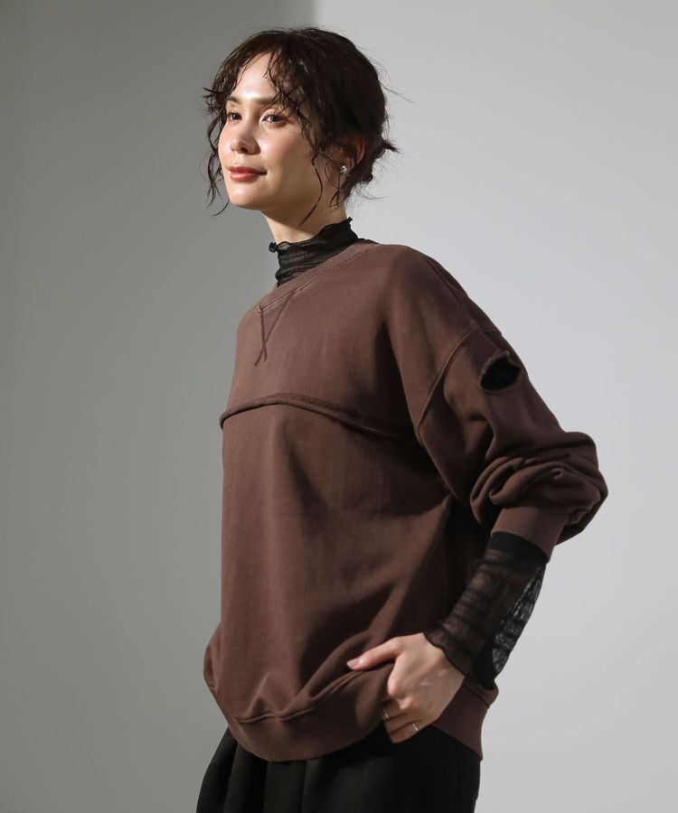 Green Parks「・DOUBLE FLAGS カットオフピグメントスウェット」|Tシャツ・カットソー|