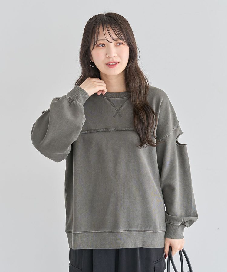 Green Parks「・DOUBLE FLAGS カットオフピグメントスウェット」|Tシャツ・カットソー|