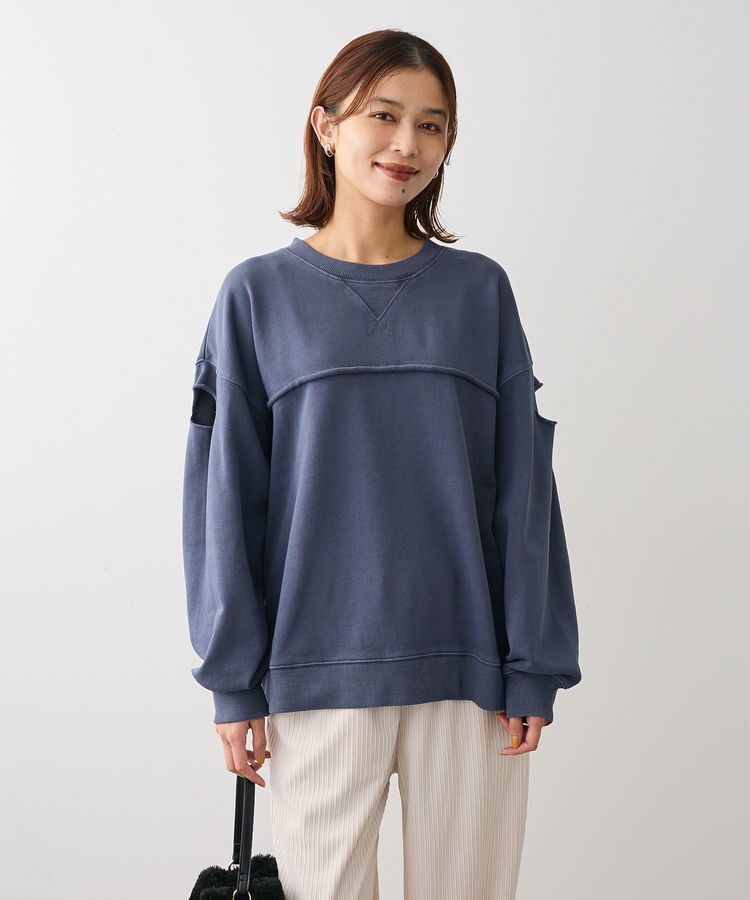 Green Parks「・DOUBLE FLAGS カットオフピグメントスウェット」|Tシャツ・カットソー|