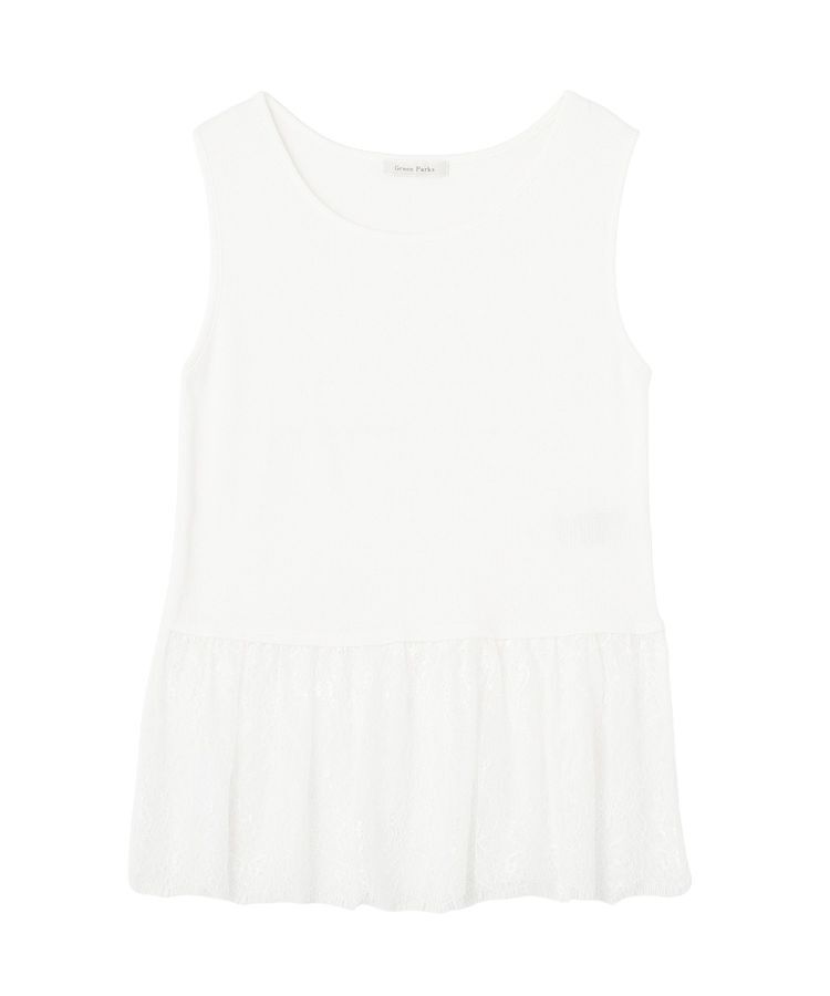 Green Parks「裾レースドッキングタンクトップ」|キャミソール|