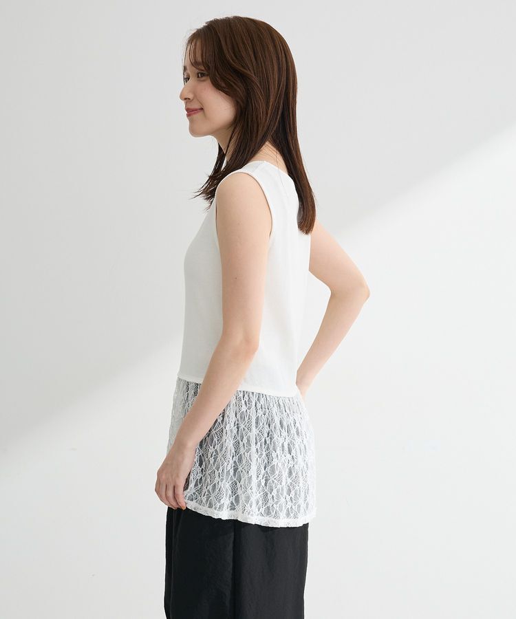 Green Parks「裾レースドッキングタンクトップ」|キャミソール|